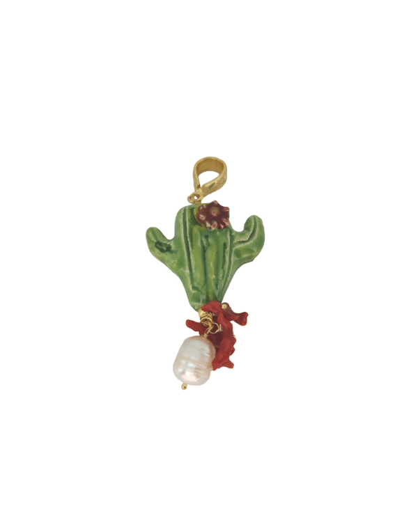 Cactus colgante ceramica charm perle