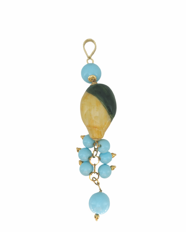 Charm limon ceramica beads azules mediterraneo haydee
