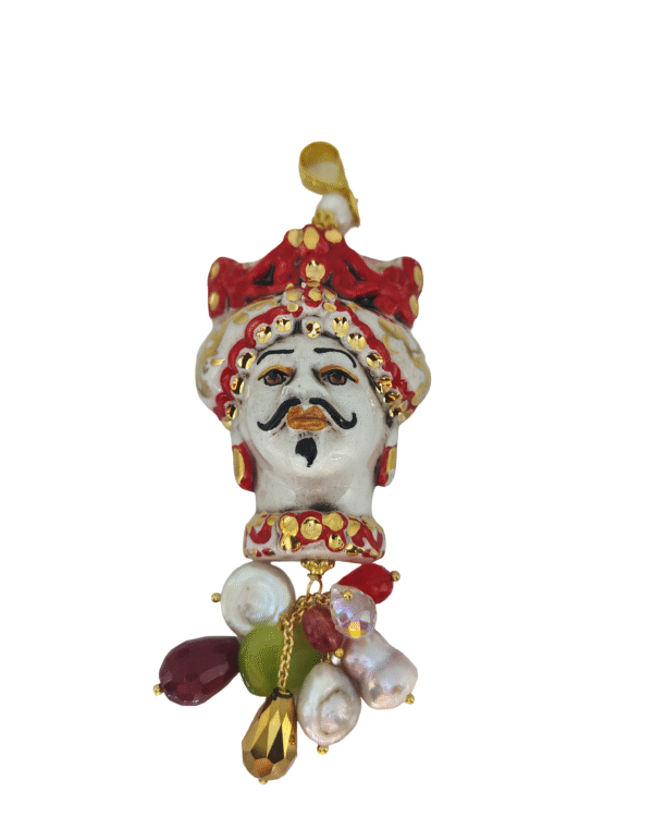 Charm rostro rey moro ceramica beads perlas haydee
