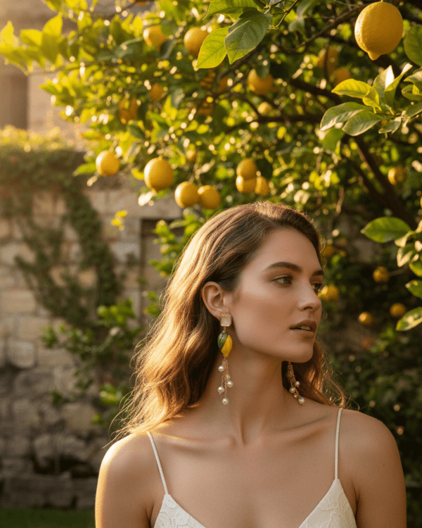 Pendientes limon cascada blanca limonero haydee