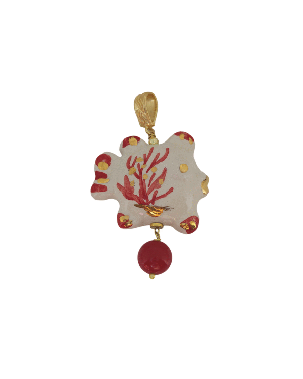 Pesci corallo colgante ceramica charm