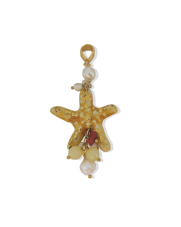 Piccola stella di mare gialla colgante estrella pequena ceramica haydee