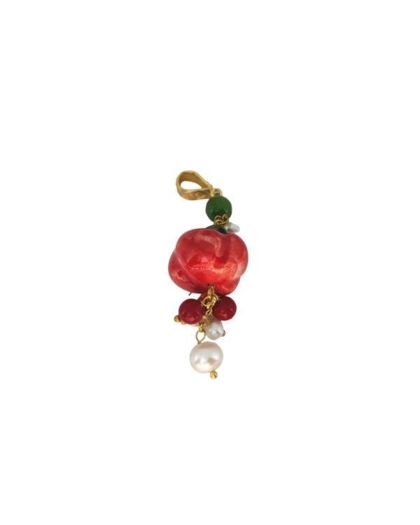 Pomodoro colgante rojo perle ceramica haydee