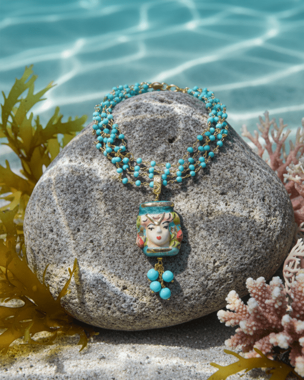 Collar filippa federica turquesa mar haydee