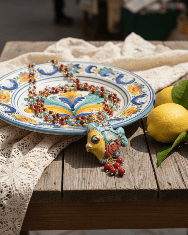 Collar pez allegro limones ceramica haydee