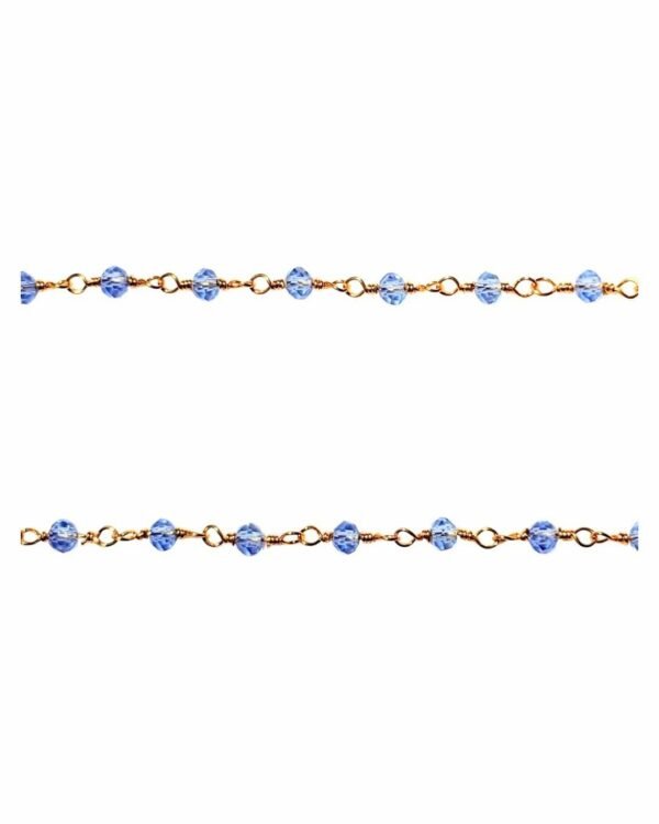 Cadena Cristal Blue de Haydée, de cuentas de cristal azul hechas a mano