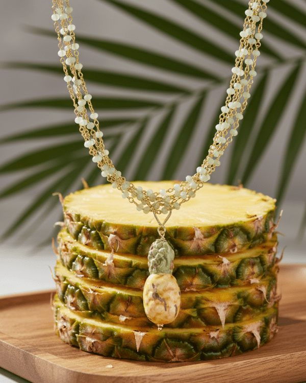 Collar pina colada colgante pina fruta natural haydee