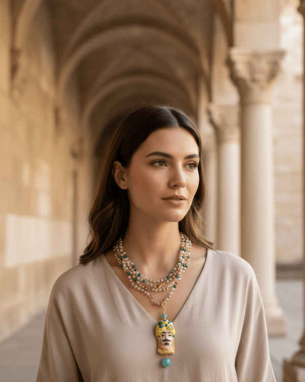 Collar testa di moro verde haydee