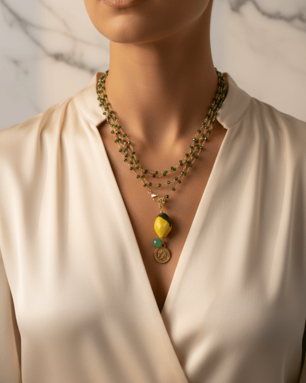 Haydee collar ricco limoncello ceramica limon modelo detalle cuello