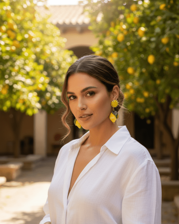 Pendientes piccolo limon modelo limoneros estilo mediterraneo haydee