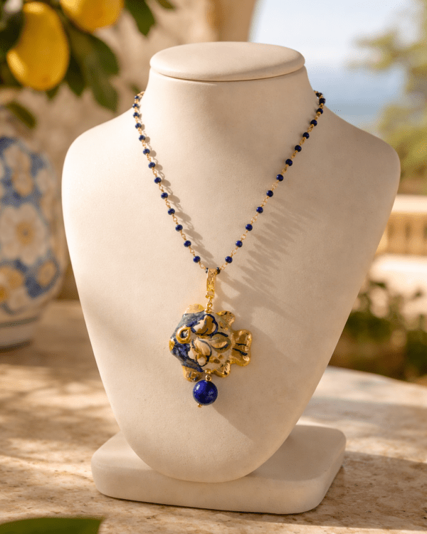 Collar siciliano azul haydee mediterraneo verano joyeria