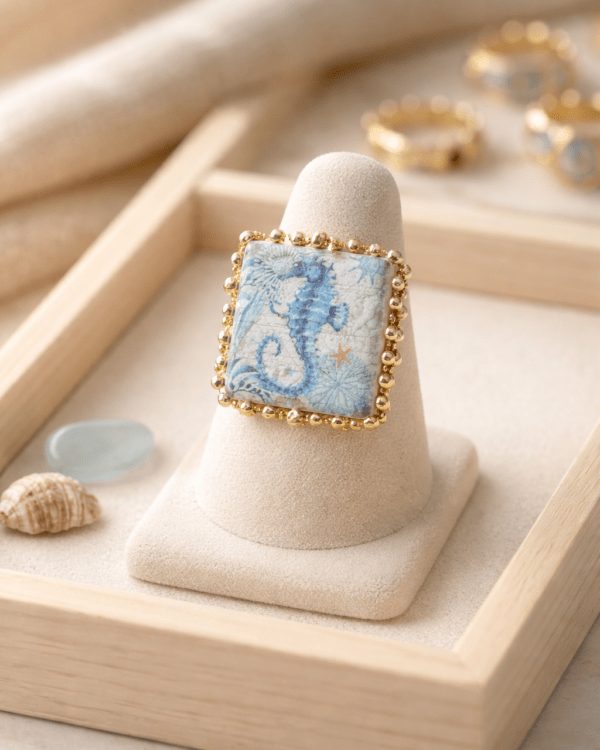 Anillo caballito mar siciliano haydee joyeria mediterranea