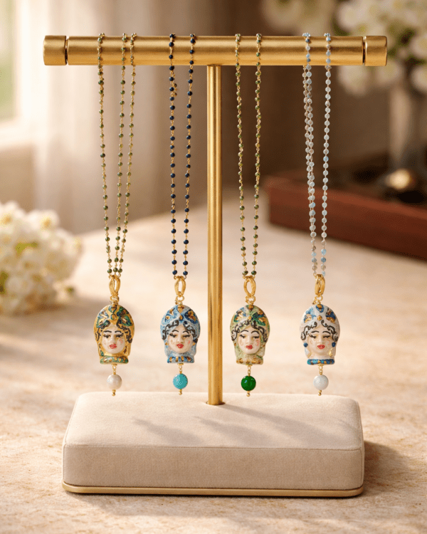 Collares reina palmira haydee colgantes ceramica colores