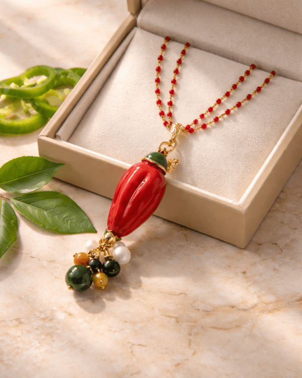 Haydee collar bombita pimiento rojo ceramica